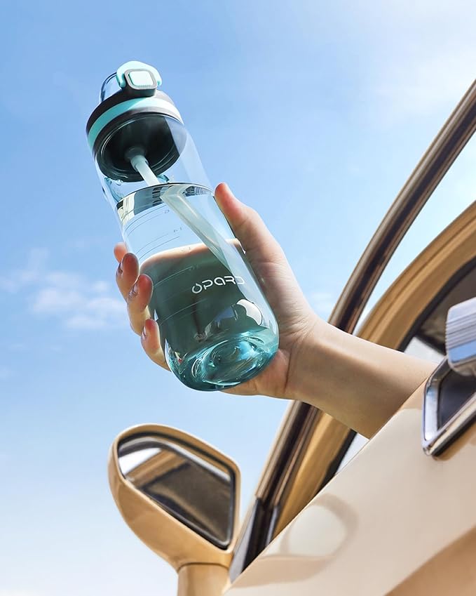 Opard Peak Water Bottle with Straw Cap, BPA-Free, Leak Proof Flip Top Bottle