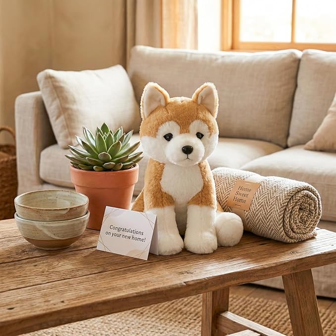 WEIGEDU Japanese Akita Shiba Stuffed Animal Plush Toy, 13 inches
