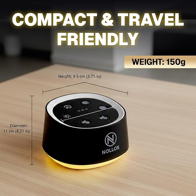 White Noise Machine for Baby Kids & Adults 24 Soothing Sounds Cry Sensor Night Light Rechargeable via Type-C Timer & Memory Portable Sleep Sound Device