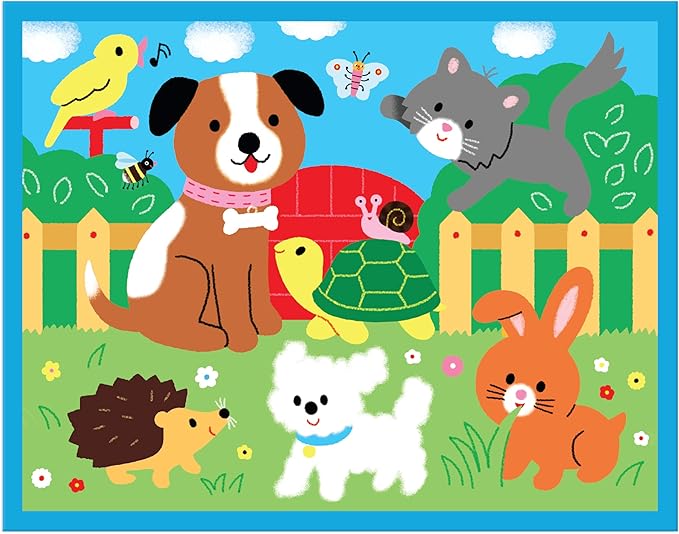 Mudpuppy Playful Pets – 12 Piece Puzzle with Reusable Zipper Pouch Featuring Colorful and Fun Illustrations of Pets Perfect for Easy Storage and Travel