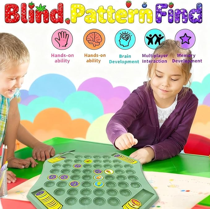 Flip Chess Memory Game, 54PCS Fruit Matching Puzzle Toy for Kids & Preschool, Educational Montessori Board Game for Memory & Logic, Family Fun, Birthday