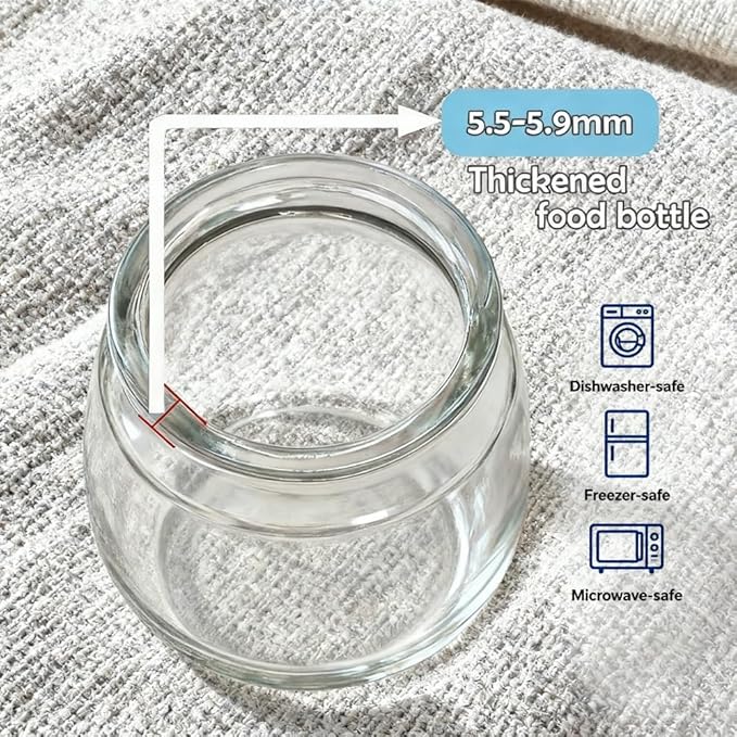Baby Food Storage Containers,12 Pack Baby Food Containers with Lids,4 oz Glass Baby Food Jars,Small Snack Containers for Toddlers,Thickened Baby Food Storage Containers for Infant and Baby