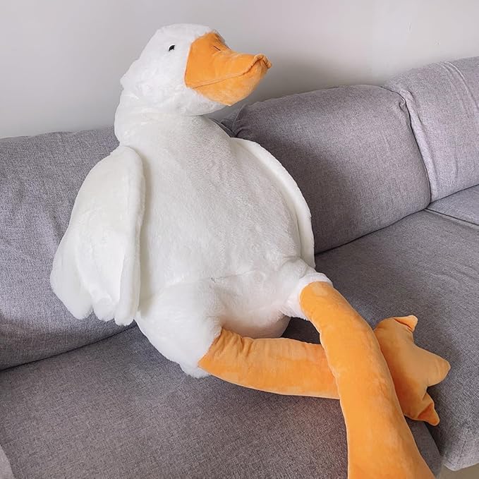 Haengbuk-Goose Stuffed Animal, 62.9in/160cm Giant Sleeping Hugging Pillow, Soft White Swan Plush Toy, for Kids, Friends or Family