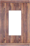 Decorative Light Switch Cover Plate with Wood Texture Rustic Vertical Planks Brown Design 1 Gang Rocker Outlet Covers Single Decora Gfci Device Wall Plate Vintage Aesthetic Kitchen/Bedroom
