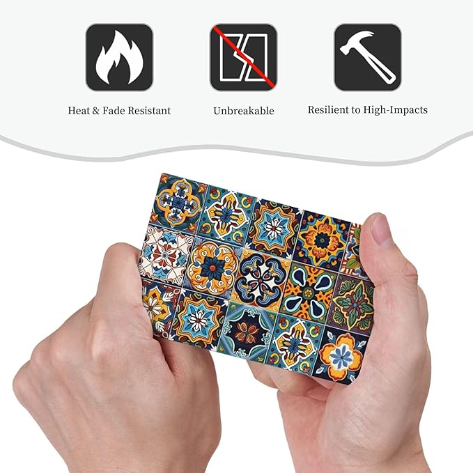 Mexican Talavera Tiles Floral Light Switch Cover Plate 1 Gang No Device Blank Electrical Wall Plates Faceplate Decorative Switch Plate Covers for Bathroom Kitchen Decor