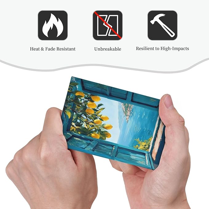 Window View Coastal Lemon Tree Mediterranean Landscape Light Switch Cover Plate 1 Gang No Device Blank Electrical Wall Plates Faceplate Decorative Switch Plate Covers for Bedroom Living Room Decor