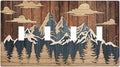 Blue Mountain Range Forest Nature Wilderness Wood Texture Light Switch Covers Quad Toggle Electrical Faceplate 4 Gang Wall Plate Decorative Switch Plates Cover for Farmhouse Home Decor