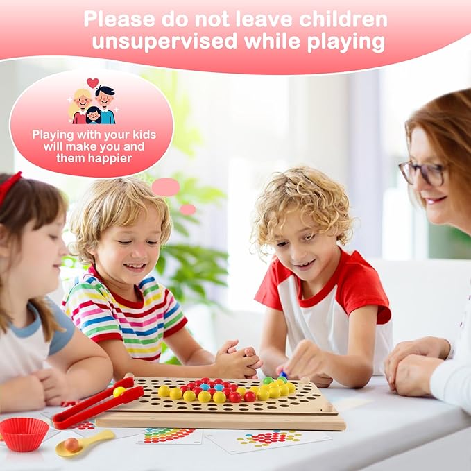 INIFEIDALA Montessori Wooden Educational Toys for 3-6 Year Olds,Counting & Color Sorting Toys with Tweezer Tongs,Preschool Learning Activities,STEM Math Manipulatives to Develop Fine Motor Skills