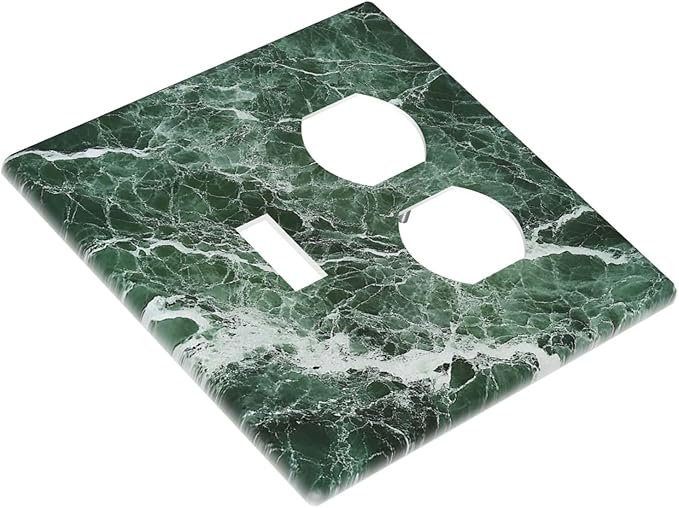 Wallplates Forest Marble Dark Green With White Vein 1 Toggle 1 Duplex Switch Plate Electrical Gfci Faceplate Decorative Light Switch Covers For Bathroom Kitchen Decor