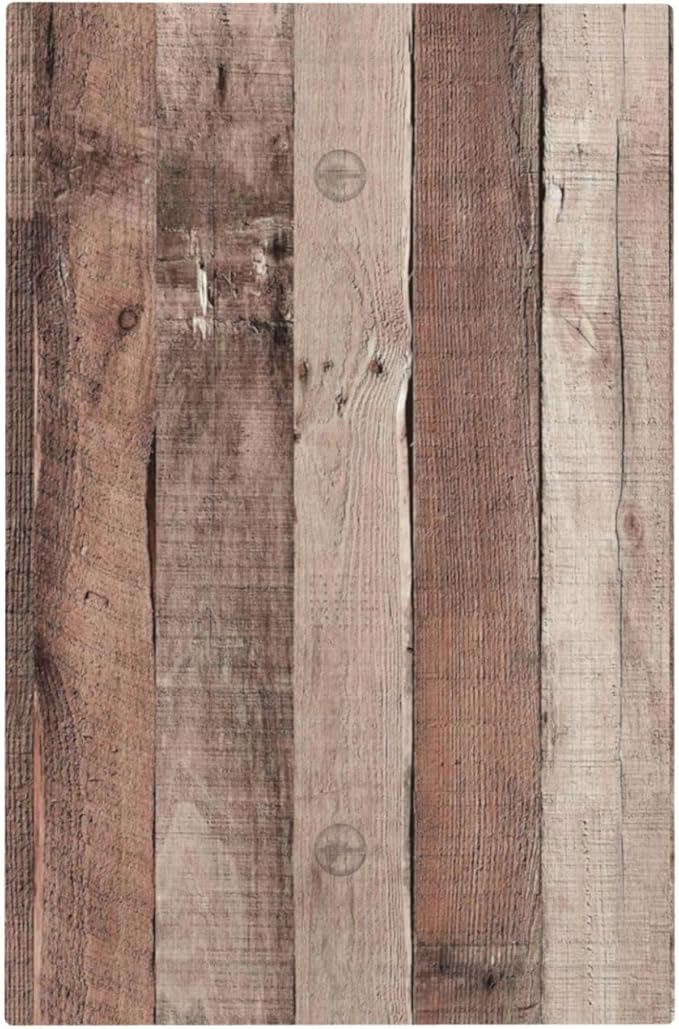 Light Switch Cover Plate Retro Wood Brown Farmhouse Barn Wooden 1 Gang No Device Blank Electrical Wall Plates Faceplate Decorative Switch Plate for Farmhouse Cabin Decor