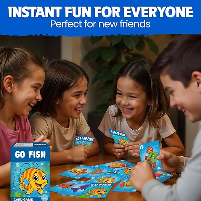 QUOKKA Go Fish Card Game for Kids Ages 4–8 – Fun Family Game with Cute Animals, Perfect for Travel, Playdates, Family Time – Educational & Engaging Playing Cards for Kids, Easy to Learn, Fast to Play