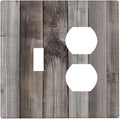 Wallplates Vintage Brown Gray Wood Texture 1 Toggle 1 Duplex Switch Plate Electrical Gfci Faceplate Decorative Light Switch Covers For Farmhouse Cabin Decor