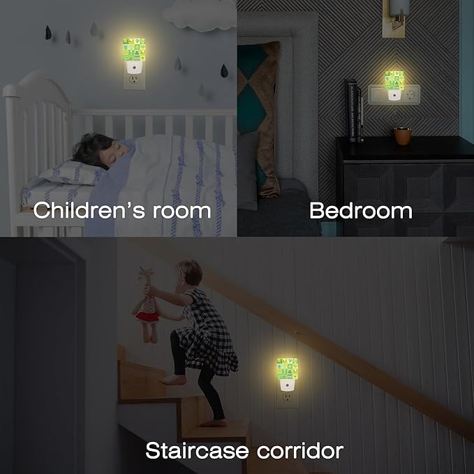 Happy St. Patrick's Day Night Light for Kids,Clover and Green Beer Night Light Plug in with Dusk to Dawn Sensor, 0.5w Energy Saving Sleep Friendly Nightlight for Hallway Stairway Kitchen Bedroom
