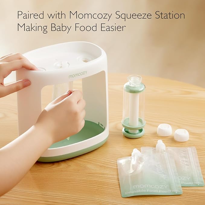 Momcozy Reusable Baby Food Pouches for Toddlers,BPA Free Plastic,Food Safe,Freezer Safe,Refillable for Applesauce Yogurt & Puree Squeeze Pouch,10 packs,7oz
