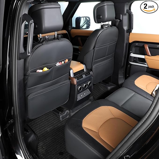 TAIKOO Seat Back Protector,Preventing the Impact of Children Stepping on the Seat Backrest,Beautiful appearance and easy to clean,black (Black -2pcs)