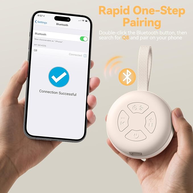 Portable Sound Machine for Baby | White Noise | 12 Soothing Sounds | Noise Canceling for Travel, Office, Nursery | Baby Shower | Registry Gift | Sleep Soother for Babies Kids Adults | Putty