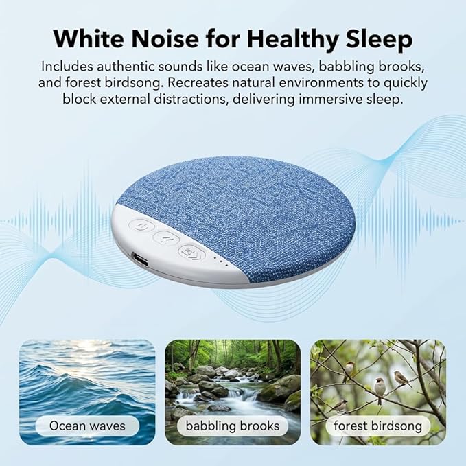 Ultra-Thin Bluetooth Pillow Speaker,Mini Portable Under Pillow Speaker with White Noise Timer Wireless Sleep Aid,Bone Conduction Sound Design for Side Sleepers,Private Stereo Sound for Adult&Kid,Green