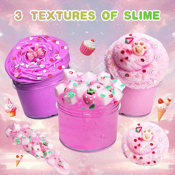 Sunool 8 Packs Mixed Cloud Galaxy Butter Slime Kit, Non Sticky, Super Soft Sludge Toy, Birthday Gifts, Party Favor for Girls & Boys