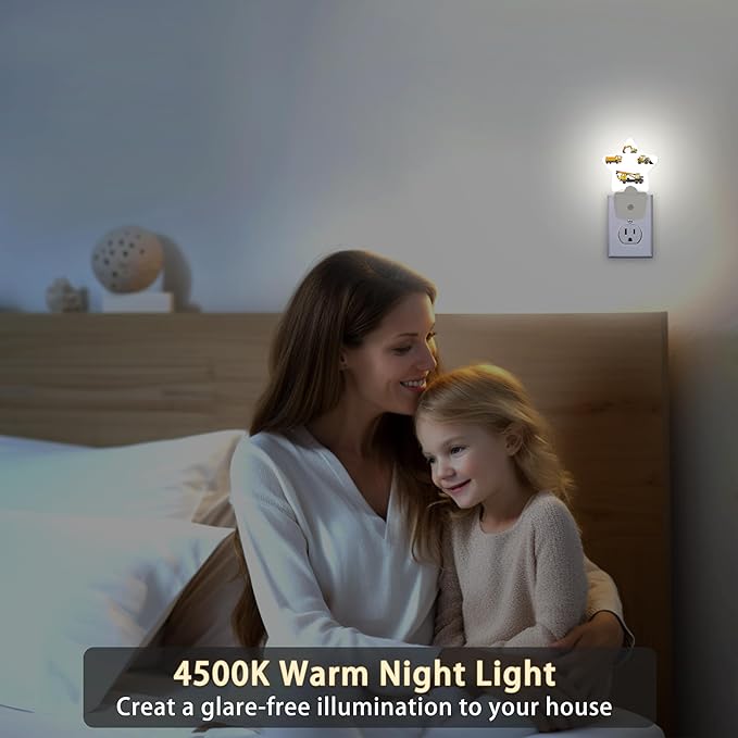 Cartoon Truck Machines Night Lights Plug in Wall Lamp Smart Dusk to Dawn Sensor for Home Decorative,Kids Room Bedroom Bathroom Kitchen Hallway Gifts