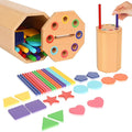 Montessori Toys for 1-3 Year Old: 2 in 1 Wooden Learning Color Sorting Toys for Toddlers Age 1 2 3, Educational Fine Motor Developmental Sensory Matching Game Activities, 12 18 24 Months Kids Boy Girl
