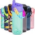 Elemental Water Bottles for Kids - Splash Kids Water Bottle for School with Pop-it Handle - BPA Free Tritan Plastic Water Bottle with Straw Leak Proof when Spout is Closed - Blue Tie Dye- 18oz