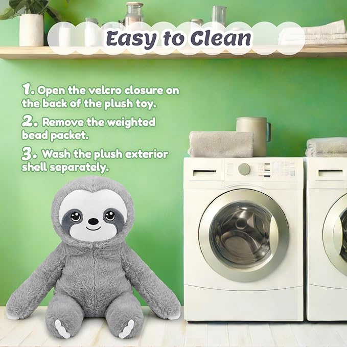 BRICHOEE 5lbs Weighted Sloth Stuffed Animals, 20'' Weighted Comfort Sensory Soothing Plush Toy, Cuddling Calming Cuddle Companion Gifts for Adults & Kids