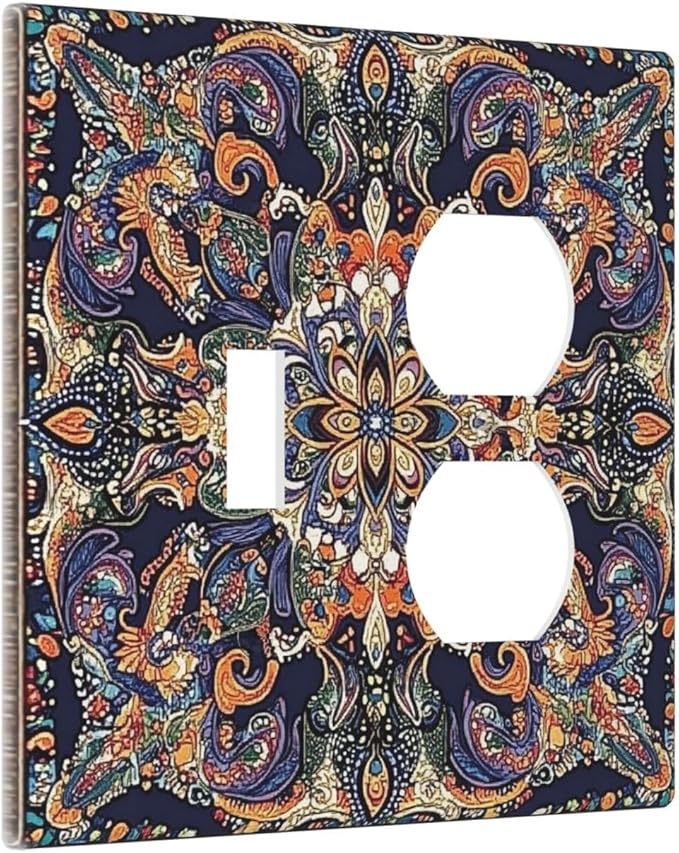 Wallplates Mandala Petals Retro Flowers 1 Toggle 1 Duplex Switch Plate Electrical Gfci Faceplate Decorative Light Switch Covers For Bed Room Home Decor