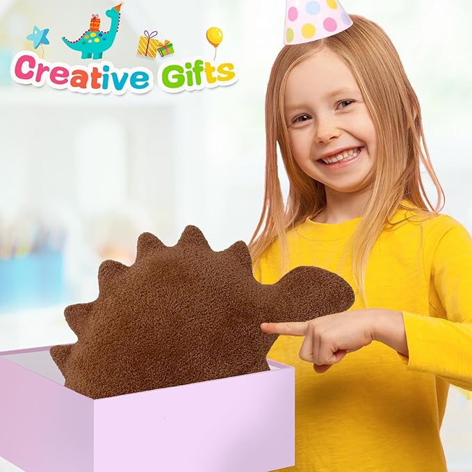 Andywoo Dino Chocolate Pillow Plush for Funny Birthday Gifts, Cute Funny Dinosaur Chocolate Stuffed Animals Toy for Boy and Girl, Dinosaur Gifts for Kids Teens and Adults (Kentrosaurus, Large)
