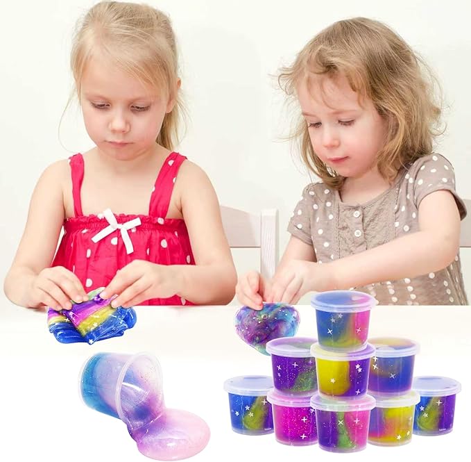 24 Packs Colorful Galaxy Slime, Stretchy & Non-Sticky,Idea Stocking Stuffers for Christmas,Party Favors, Sensory and Tactile Stimulation, Stress Relief, Educational Game, for Girls & Boys