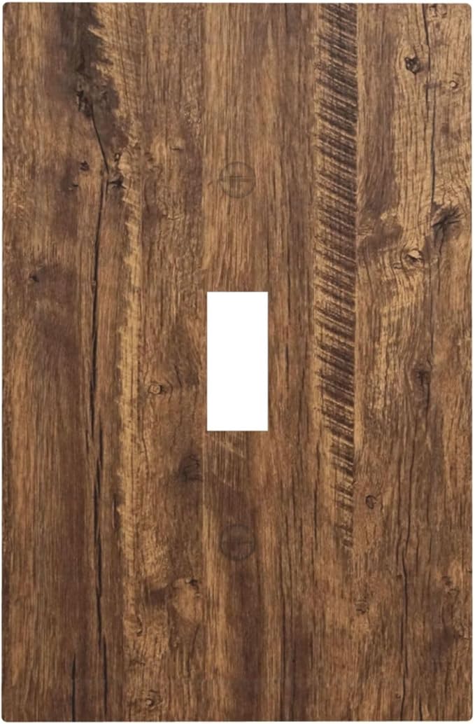 Rustic Old Wood Brown Crack Tree Tumor Print Decorative Light Switch Cover 1 Gang Single Toggle Device Electrical Faceplate Switchplates Decorator Outlet Wall Plate for Farmhouse Home Decor