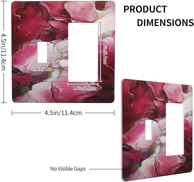 Decorative Outlet Covers Abstract Luxury Red Gold Marble Textures 2 Gang 1 Gang Wall Plate Cover Single Toggle Rocker Combination Light Switch Cover Plate Jumbo Switch Cover Plate