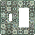 Moroccan Mandala Tile Floral Talavera Tiles Outlet Covers 1 Toggle 1 Rocker Combination Decorative Wall Plate Electrical Switch Plates Light Switch Cover Plate for Bathroom Kitchen Decor