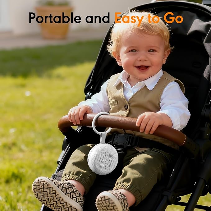 White Noise Machine for Baby Adult, Portable Sound Machine with 33 Soothing Sounds, Timer & Memory Function for Sleep, Travel, Nursery, Office and Home