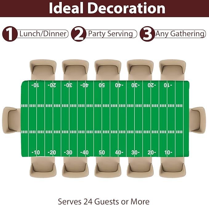 Football Party Supplies Serves 24 Football Party Paper Plates Napkins Set Sports Tablecloth Tableware Kit for Birthday Baby Shower Decorations Kids Boys Girls