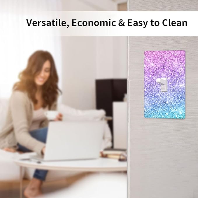 Pink Blue Mermaid Light Switch Cover Plates Decorative Single Toggle Wall Plate, 1 Gang Lightswitch Cover