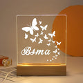 Personalized Butterfly Night Lights Lamp, Night Light Kids, Custom Names Acrylic Night Light, Children's Night Light, Bedroom Decor, Personalized Kid's Night Light
