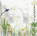 Wildflower Dragonfly 2-Gang Double Toggle Switch Plate, Spring Garden Floral Wall Plate for Home, Sunroom, Bedroom & Bathroom