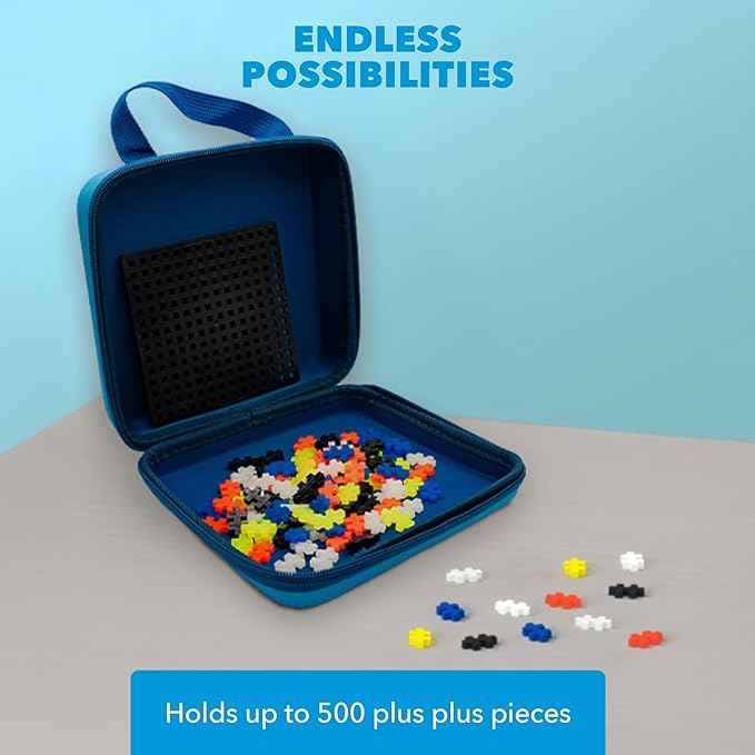 PLUS PLUS Travel Case - 100 Piece Glow Mix, Mini Interlocking Building Blocks Set, Stem Toys - Airplane Travel Essentials for Kids/Classroom Must Haves Gifts for Boys & Girls