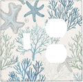 Wallplates Ocean Beach Theme Starfish Seashell Coral 1 Toggle 1 Duplex Switch Plate Electrical Gfci Faceplate Decorative Light Switch Covers For Bathroom Kids Room Decor