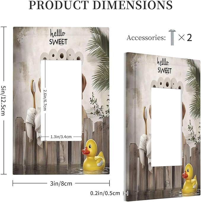 Funny Dog Rustic Farmhouse Wooden Fence Labrador Decorative Outlet Covers 1 Gang Single Rocker Light Switch Cover Plate Wall Plates Gfci Faceplate For Kids Room Bathroom Decor