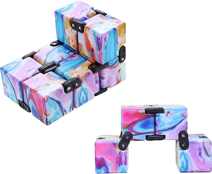 Toynk Infinity Cube Fidget Toy Blocks | Sensory Stress Relief Toy for ADD, ADHD, Autism | Anxiety Reducing Mini Fidget Games | Improves Hand & Wrist Dexterity | Brain Teasers for Focus and Relaxation