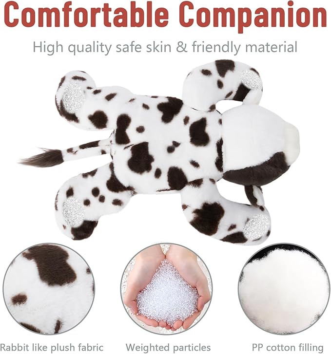 Niuniu Daddy 20" | 3.3 Pound Cow Weighted Stuffed Animals for Kids Adults, Kawaii Cow Weighted Beads for Body Pillow for Hugging, Soft Plush Toy for Gift Birthday Christmas Holiday Easter Presents