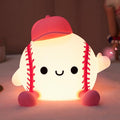 Attivolife Softball Night Light for Girls, Silicone LED Touch Lamp Rechargeable Nursery Bedroom Bedside Decor, Birthday Valentine's Day Gifts for Kid Girl Women Sport Lover