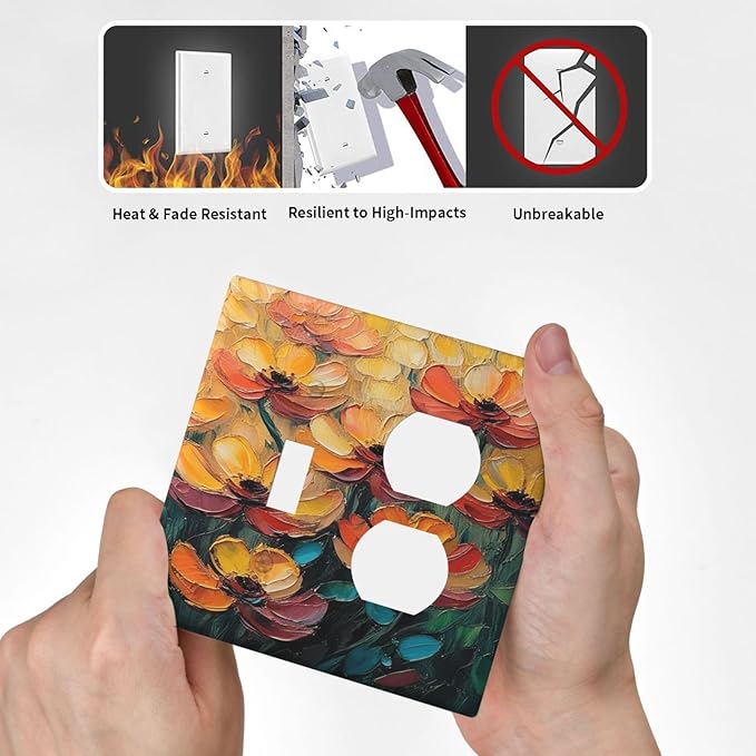 Decorative Art Light Switch Covers Enchanted Glowing Forest 2 Gang Single Toggle Duplex Combination Electrical Faceplate Switchplate Wall Plate for Home Decor