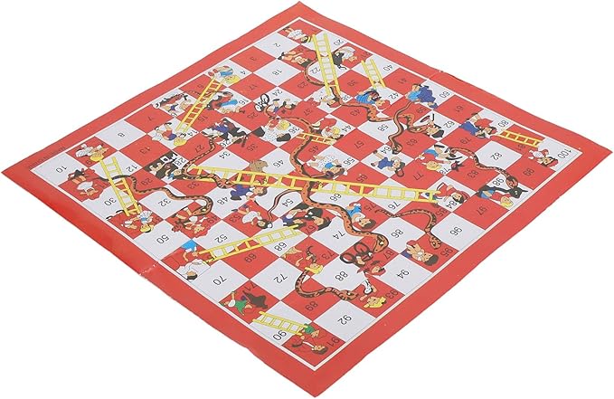Generic Board Chess Game Compact Snake and Ladders Chess Set for Family Entertainment, Plastic Material