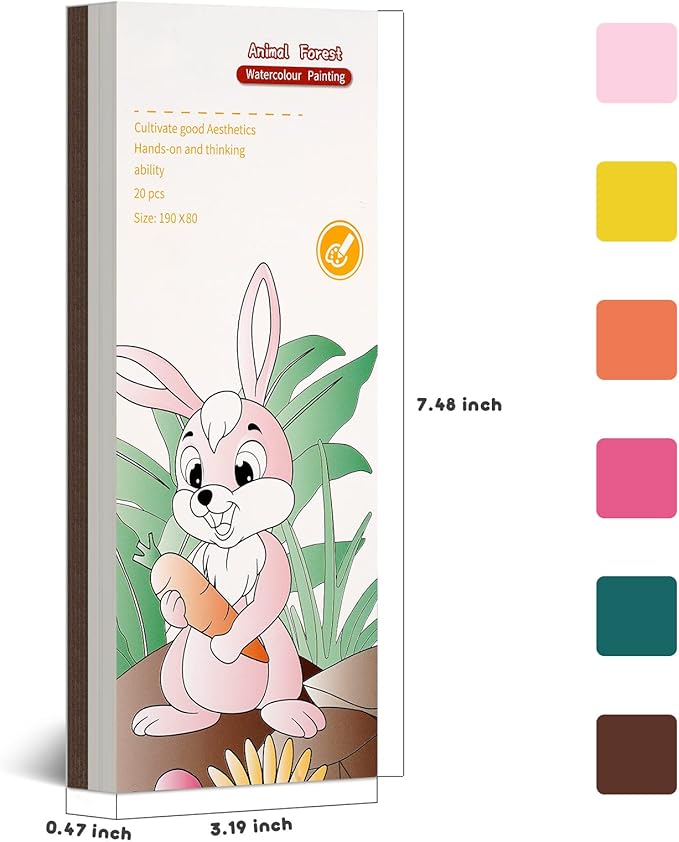 Cavnewt Paint with Water Coloring Book for Kids, Pocket Mess-Free Watercolor Painting Kit with Brush & Refill, Animal Forest Theme Travel Activity Toy,Easter Basket Stuffers Gifts for Kids