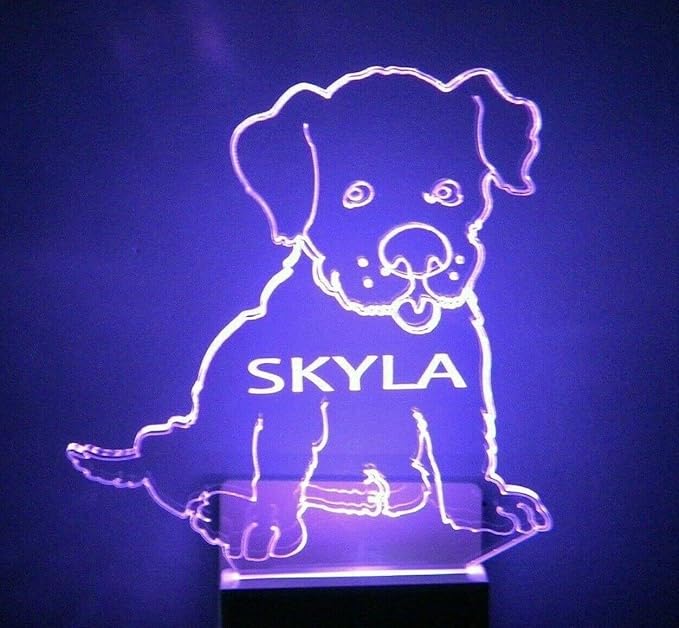 Night Light Multi Color Personalized LED Plug-in, Ultra-Slim Touch Night Light Smart Dusk to Dawn Sensor, Kids Children's Bedroom Kitchen Bathroom Hallway Play Room Variations (Puppy Pup Dog)