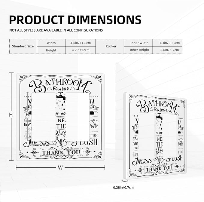 Bathroom Wash Inspirational Quote 2 Gang Double GFCI Rocker Rocker/Decorator Light Switch Cover Decorative Outlet Wall Plate Electrical Faceplate Screwless