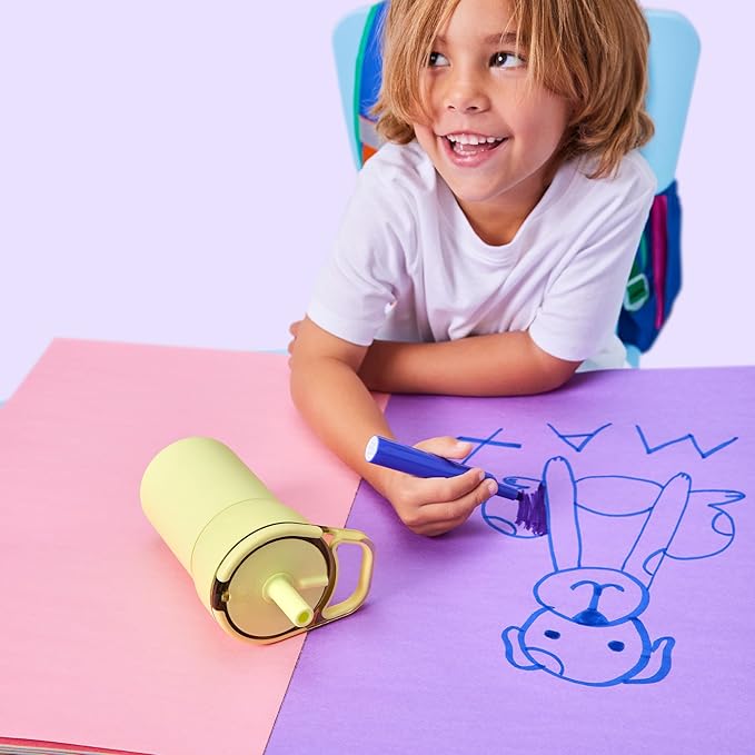BrüMate Leap 12oz 100% Leakproof Kids Tumbler with Handle and Silicone Soft Straw | Drop Resistant Silicone Sleeve | For Kids 4+ | Insulated Stainless Steel | Cup Holder Friendly | 12oz (Princess)