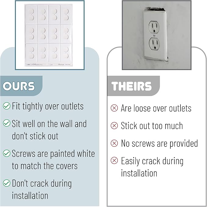 Bates- Duplex Wall Plate, 12 Pack, Light Almond, Electrical Outlet Cover Plates, Wall Outlet Cover